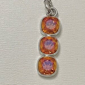 Iridescent Orange Triple Pendant